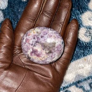 Lepidolite palm stone